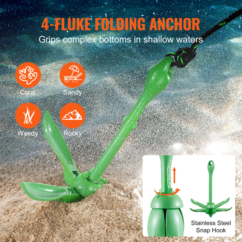 Kayak Anchor Kit 3.5 lb Paddle - огляд і ціна Fishing Kayak Anchor