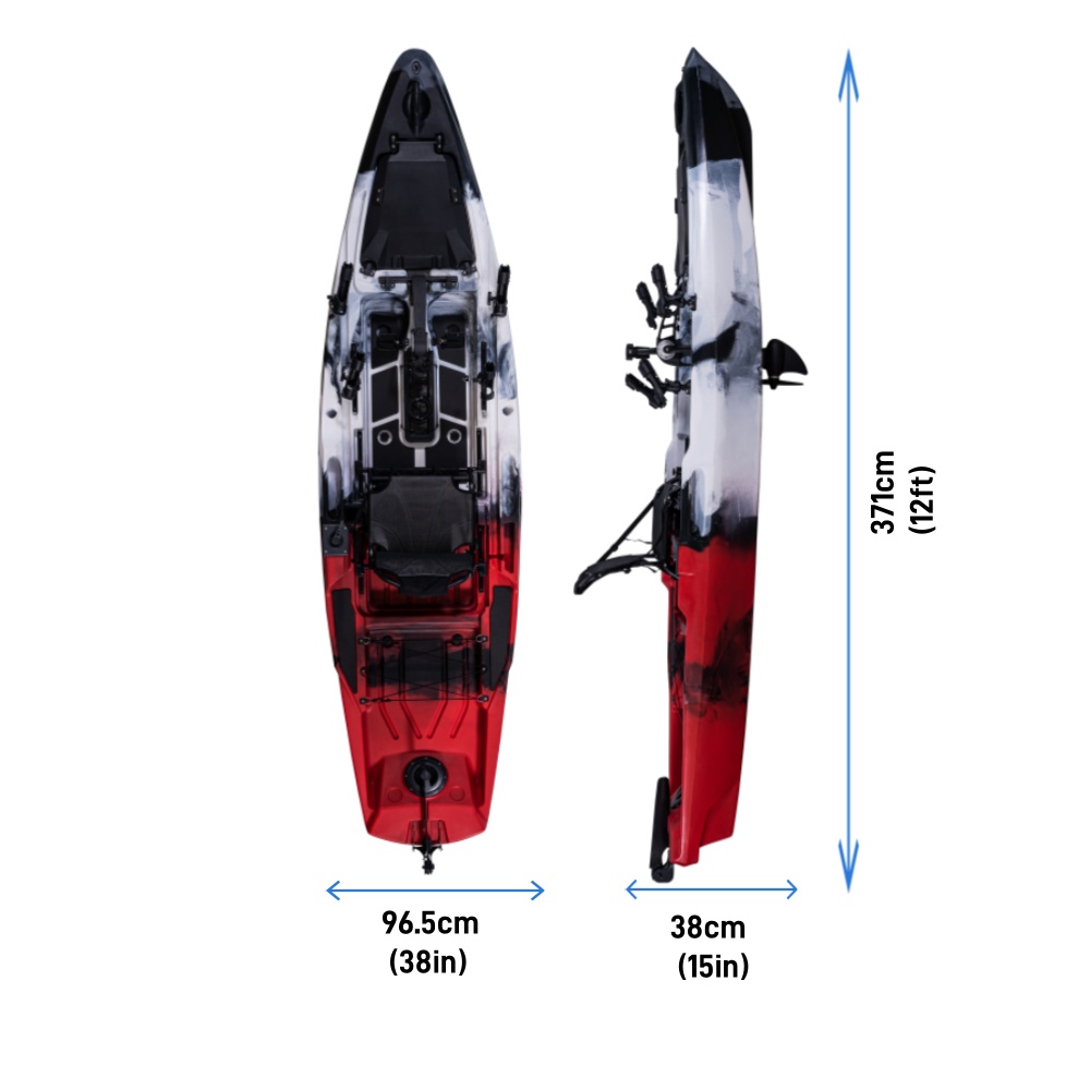HDPE 12ft Single Person Ocean  - огляд і ціна Fishing Kayak Pedal Drive