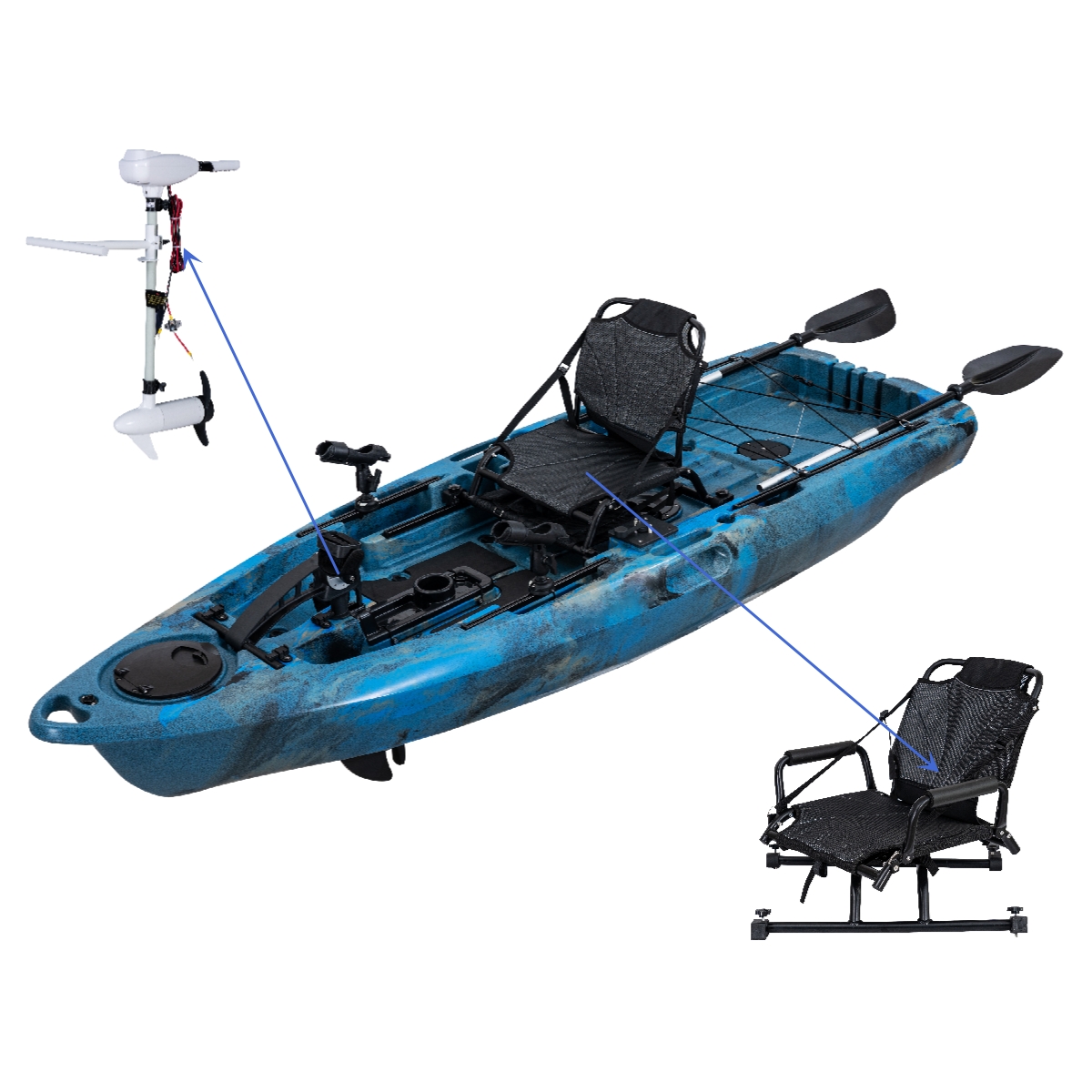 LSF Plastic Rowing Fishing Ele - огляд і ціна Fishing Kayak Paddle