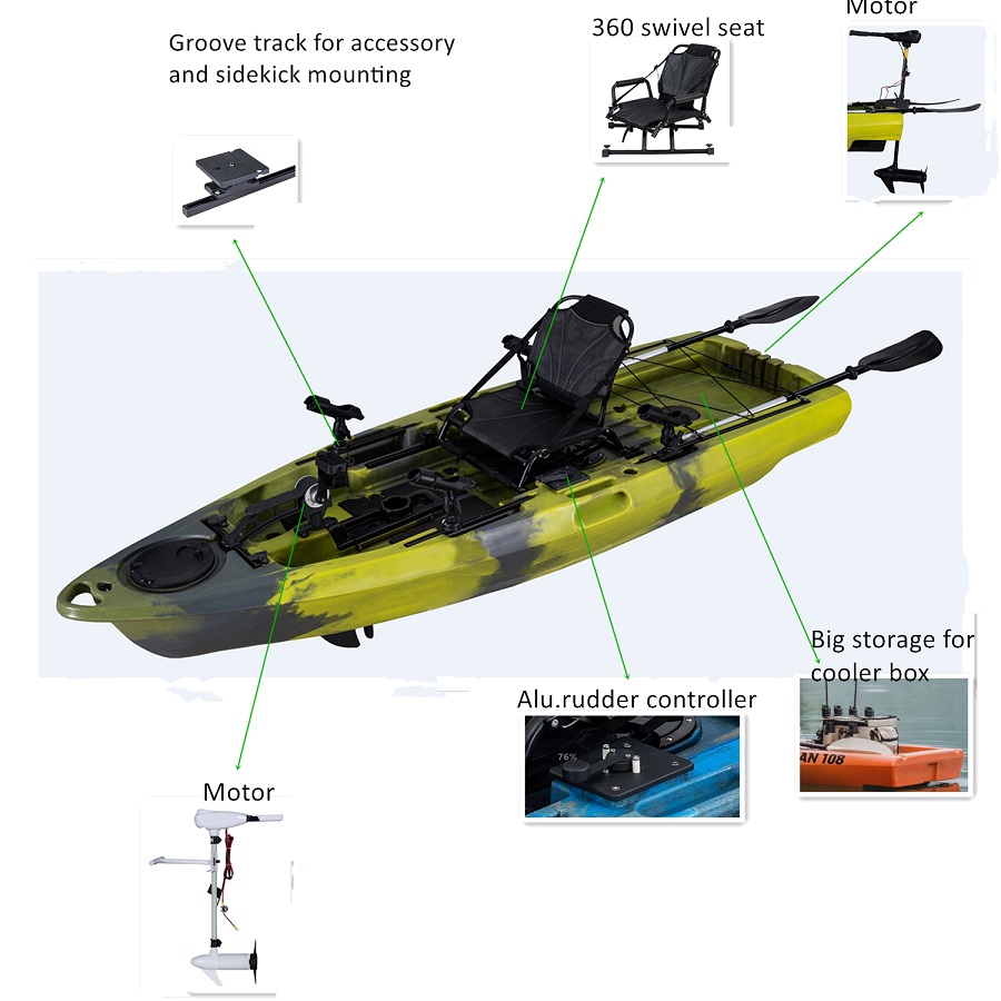 LSF Plastic Rowing Fishing Ele - огляд і ціна Fishing Kayak Paddle