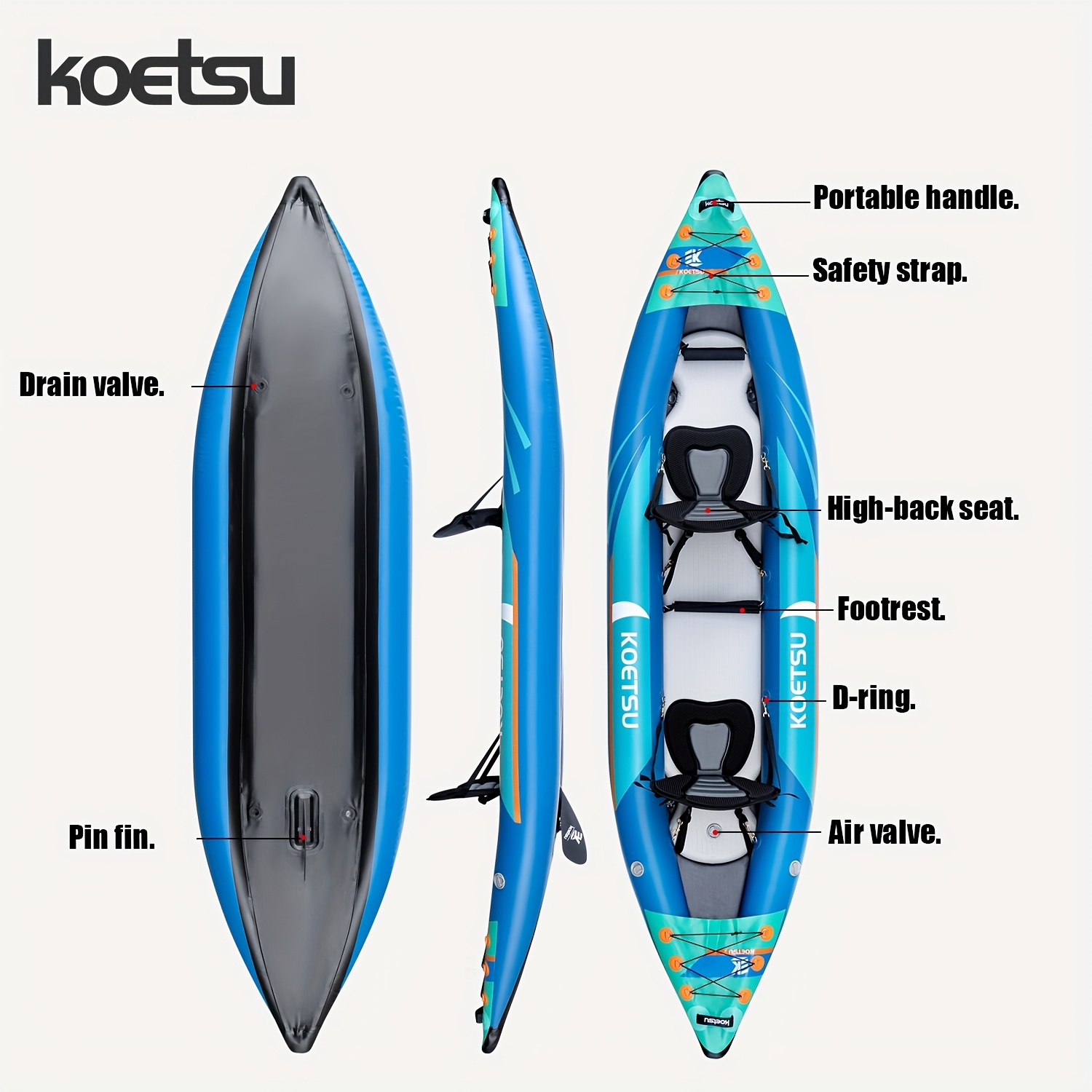 KOETSU P03 brushed inflatable  - огляд і ціна Fishing Kayak Inflatable